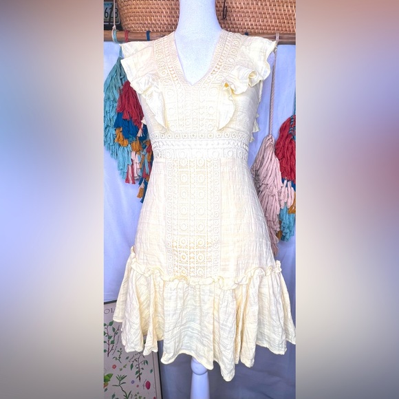 Francesca's Collections Dresses & Skirts - Audrey Parks Francesca's Paste Yellow Cotton Dress in XS